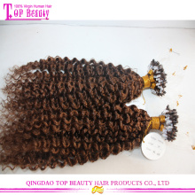 Qingdao venda quente kinky curly micro laço cabelo extensão 8a série micro laço cabelo extensão do cabelo humano